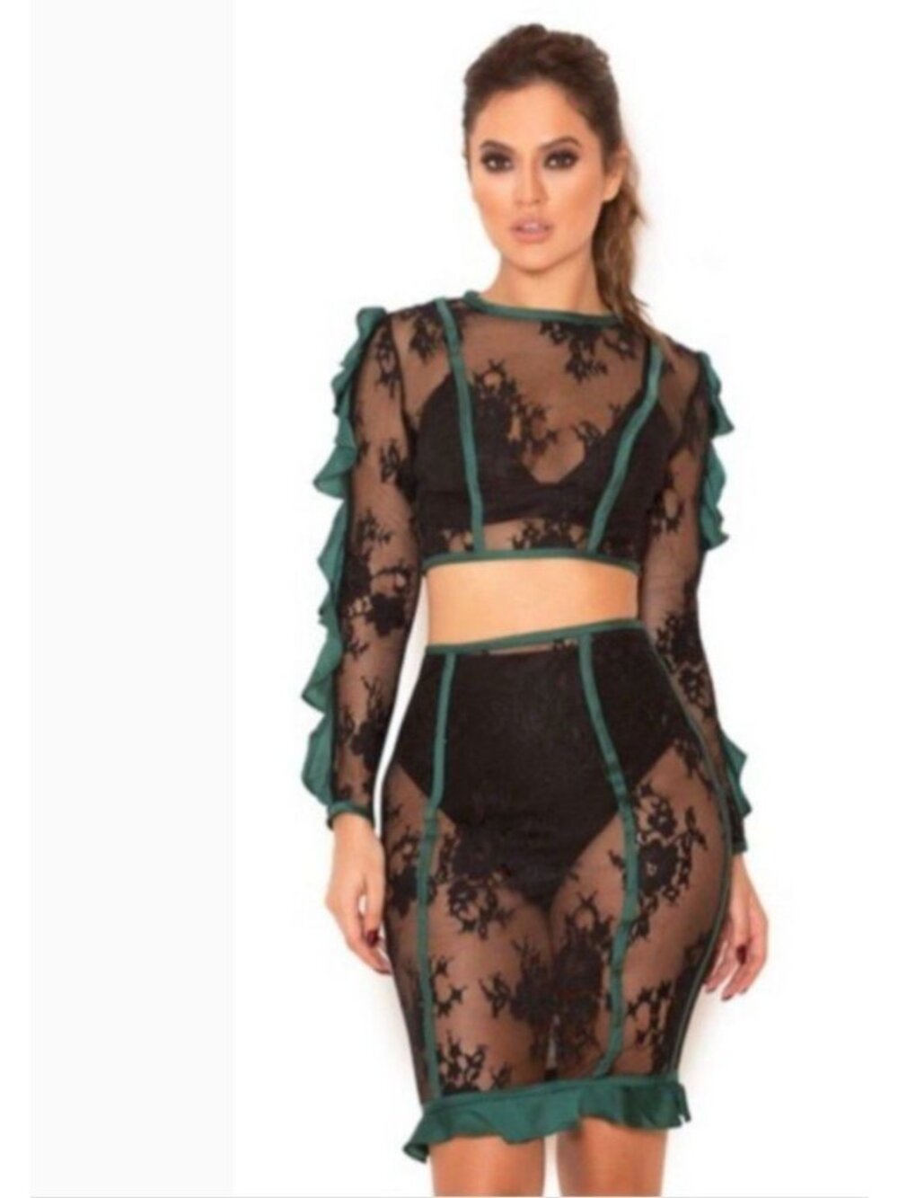 House of CB  London Sheer Lace Skirt Size Medium